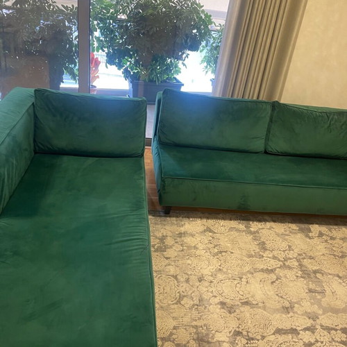 Corner sofa like new, custom made, 3m x 2m, stain-resistant fabric