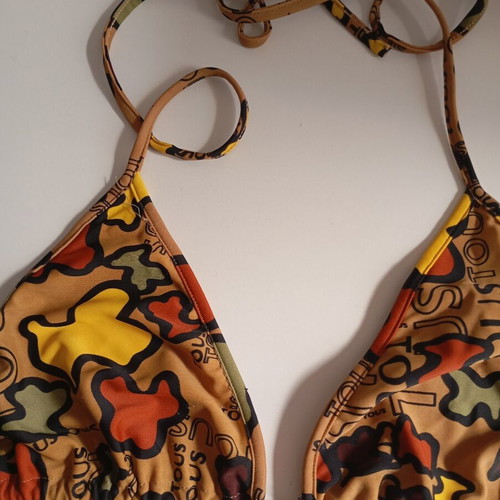 Tous women's swimsuit size L used, brown and yellow