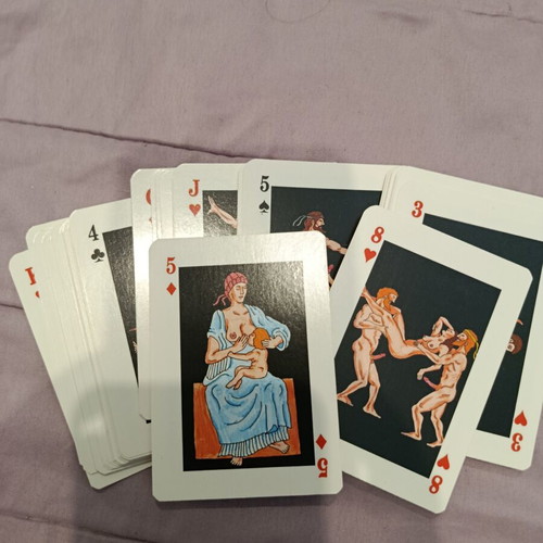 Greek Ancient Lovers playing cards set like new, 54 cards