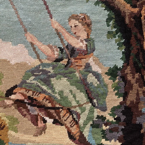 Handmade textile painting used with embroidery