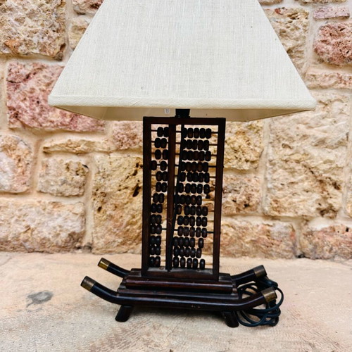 Chinese abacus table lamp 1950s new