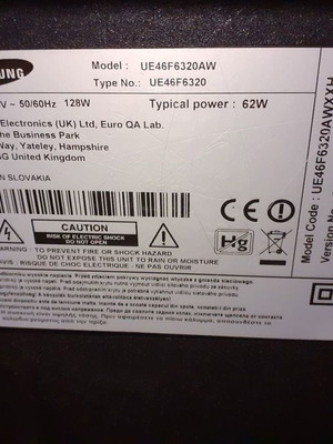 Πλακέτες τηλεόρασης Samsung UE46F6320AW μεταχειρισμένες για 46’’