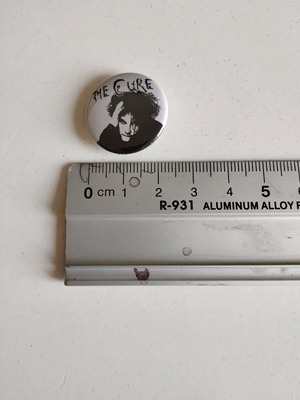 The Cure Pin #02 new, size 1inch/25mm