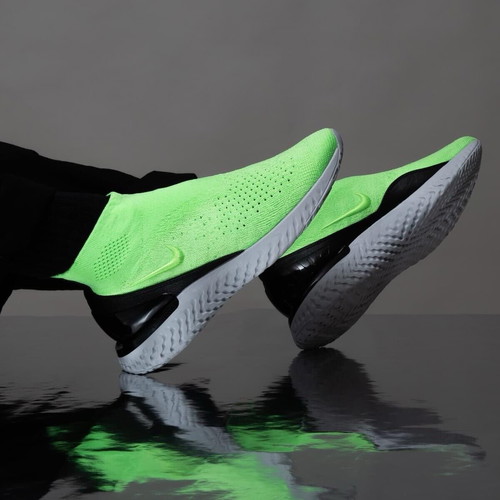 Nike Rise React Flyknit Ανδρικά Αθλητικά Παπούτσια No 45 σαν καινούργιο, μαύρο και πράσινο