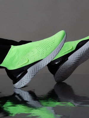 Nike Rise React Flyknit Ανδρικά Αθλητικά Παπούτσια No 45 σαν καινούργιο, μαύρο και πράσινο