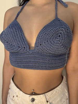 Handmade crochet top new, lovingly knitted