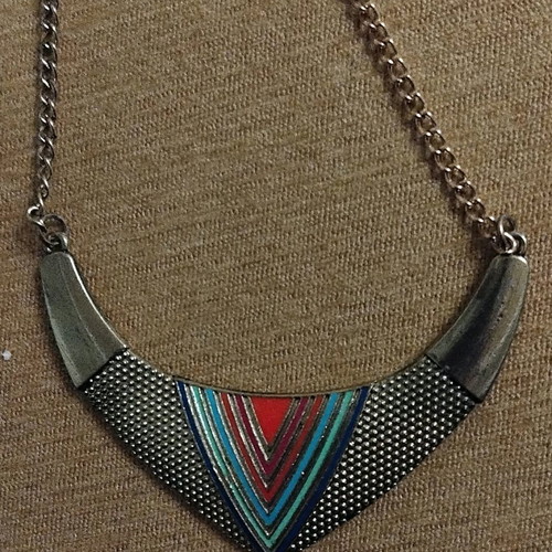 African Fobijou Pendant new, red and gold