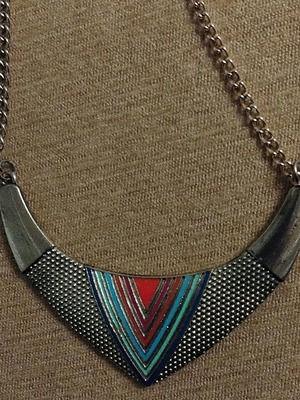 African Fobijou Pendant new, red and gold