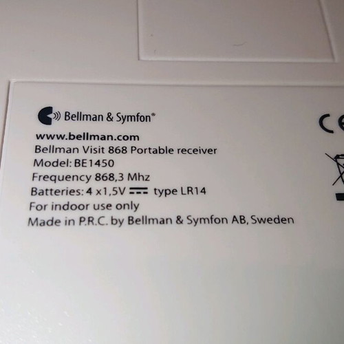 Bellman Visit 868 Wireless Alert System New