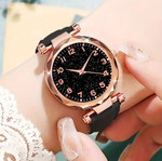 Watch and bracelet set new with leather strap and rhinestones