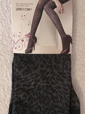 Tights size M, black and grey, new