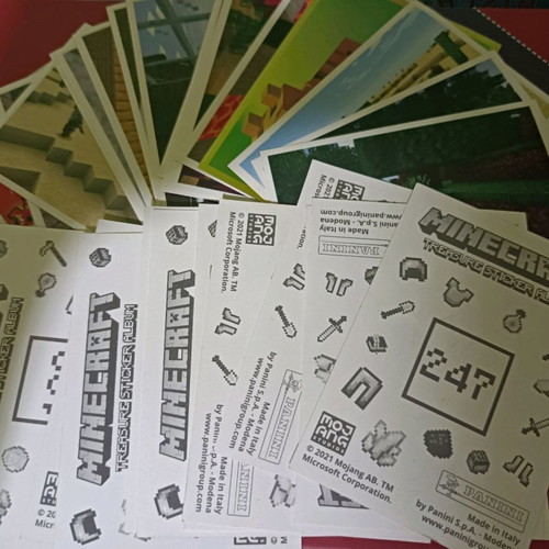 Minecraft Panini stickers used, numbers 7 to 247