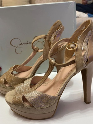 Πέδιλα Jessica Simpson σαν καινούργια, πλατφόρμες με glitter, μέγεθος 40