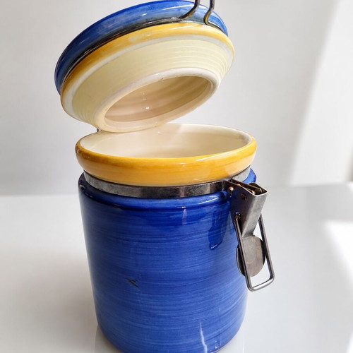 Storage Vase with Airtight Closure, Handmade Color, Like New