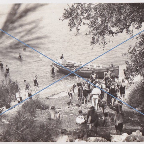 Thassos picnic party postcard used, 8 x 13.5 cm