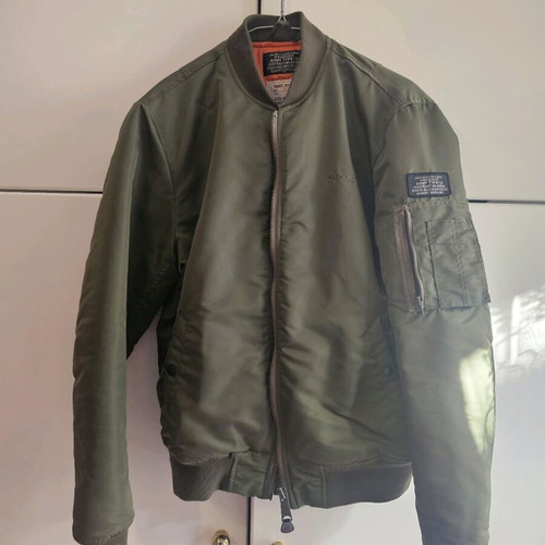 Schott bomber jacket like new, medium slim fit, green