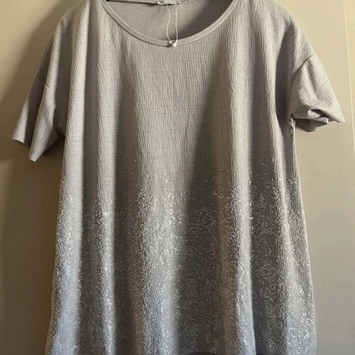 Zara grey t-shirt with glitter effect, like new, size L
