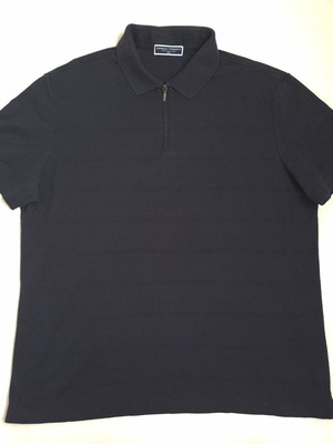 Charles Tyrwhitt men's polo shirt size L like new, dark blue, short sleeve, quarter zip
