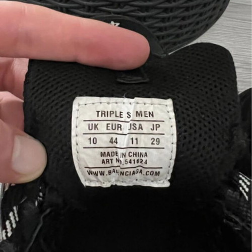 Balenciaga Triple S used black sneakers size 44