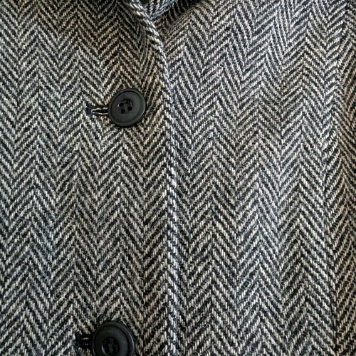 Gray herringbone jacket like new, slim fit size 36
