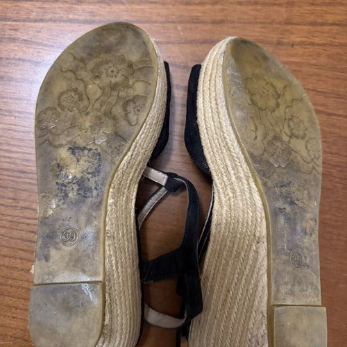Platform sandals size 39 used, black