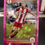 Topps Merlin 2024-25 Charalampos Kostoulas /199 RC Pink Refractor Olympiakos card
