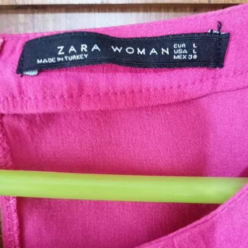 ZARA fuchsia blouse used, short sleeve, size M-L, viscose