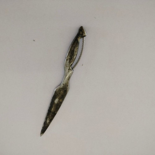 Vintage metal letter opener with unique handle