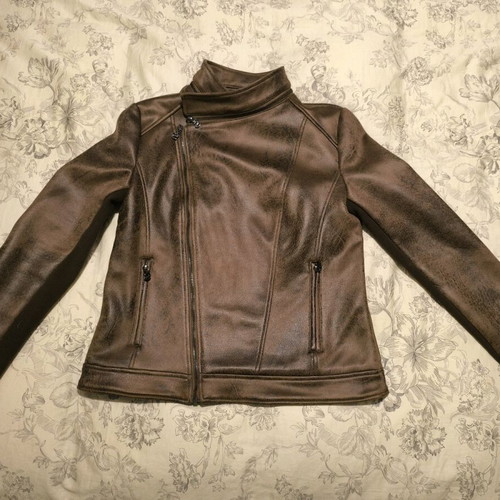 Desigual Biker leather jacket No40 new, brown
