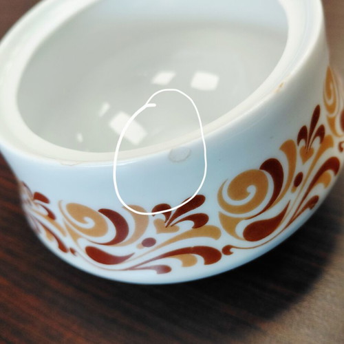 Vintage Ionian sugar bowl and bowl set used, 1970s