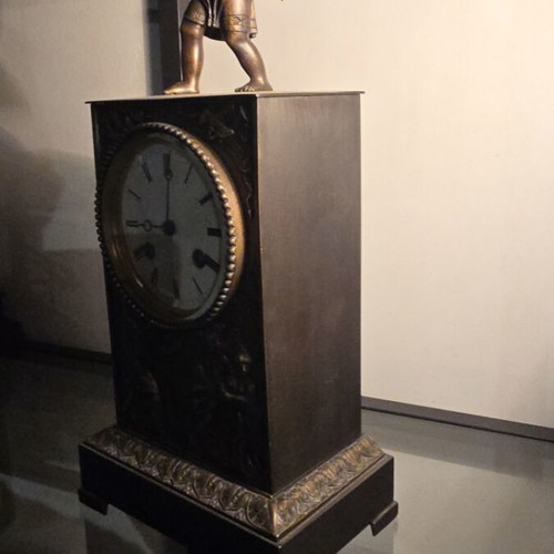 Bronze Pendulum Clock Refurbished, 37 cm Height, 8 Day Movement