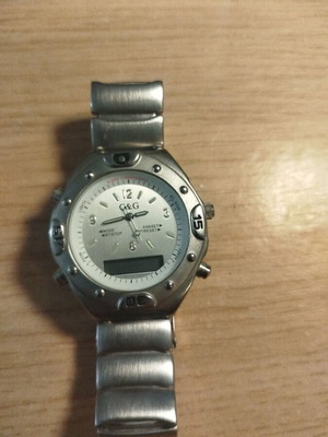 C&G wristwatch like new, silver analog-digital with large bracelet