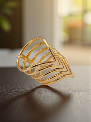 Χειροποίητο δαχτυλίδι από επιχρυσωμένο ασήμι 925 καινούργιο, χρυσαφί