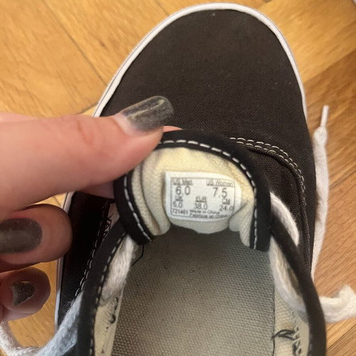 Vans black sports shoes, size 38