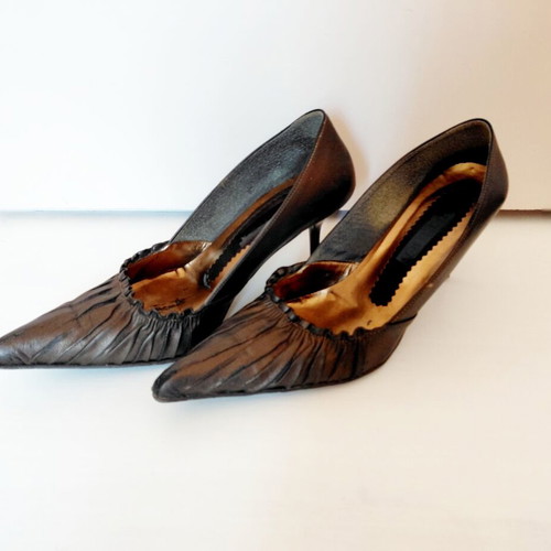Leather brown pumps used, size 40
