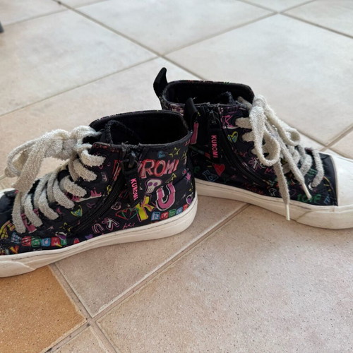 Zara kids shoes size 32 used, black Kuromi boots