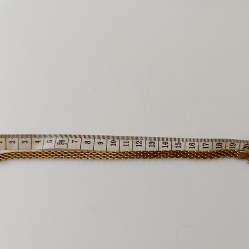 Gold-Toned Stainless Steel Flat Mesh Chain Bracelet like new