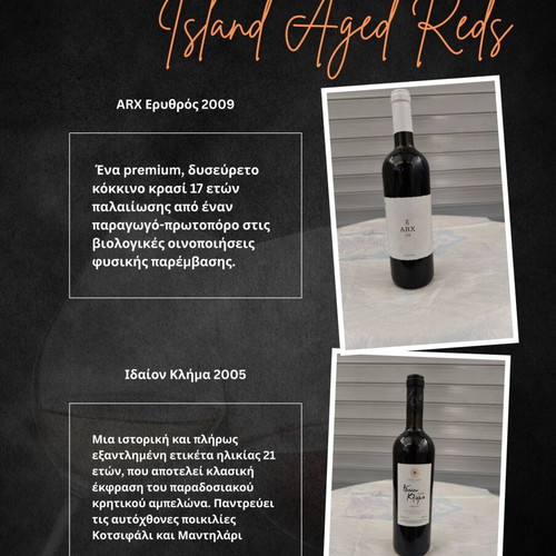 Collectible Set of 2 Aged Red Wines ARX 2009 & Idaion Klima 2005
