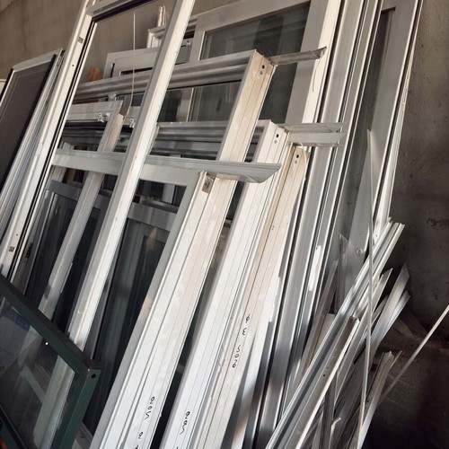 Aluminum window and door set used, complete for renovation