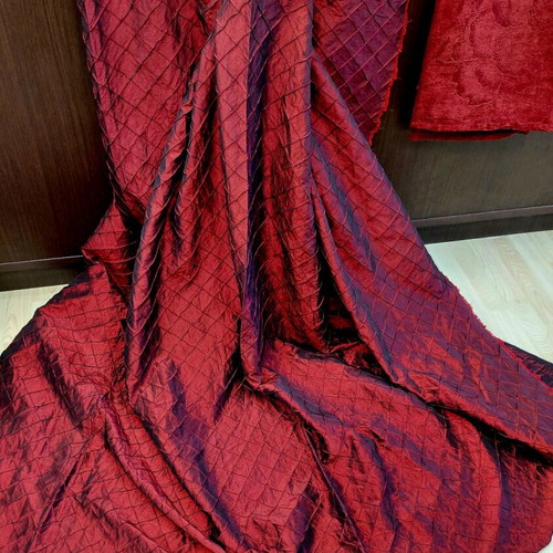Taffeta curtain grenadine red 3 meters height 2.80m new