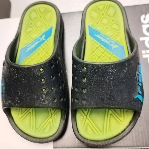 Rider flip-flops used, size 30, black and green