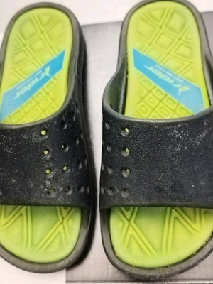 Rider flip-flops used, size 30, black and green