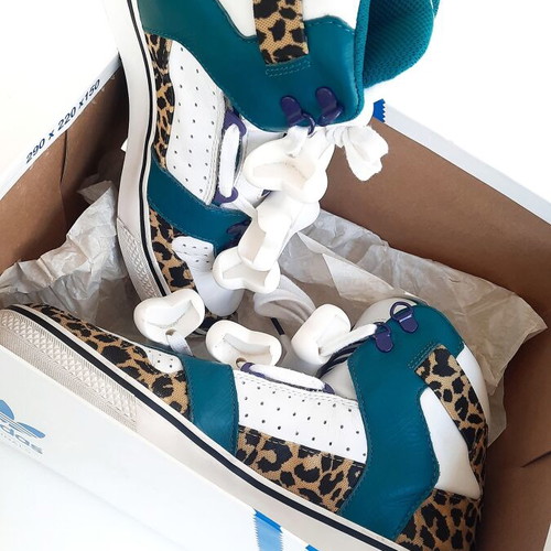 Adidas x Jeremy Scott JS Bones "Flintstones" Leopard sneakers size US 9