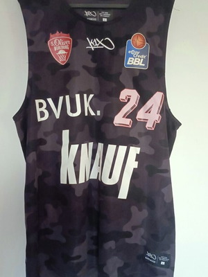 Φανέλα Würzburg Baskets 2018-19 μεταχειρισμένη, μέγεθος L, καμουφλάζ