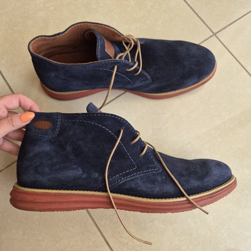 Kricket Biscotto Suede boots size 46 like new, blue with tan details