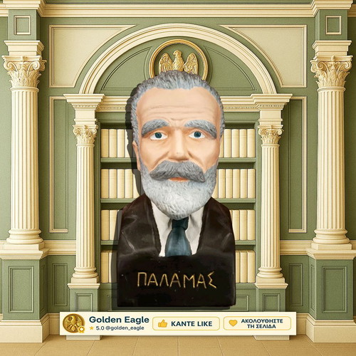 Bust of Kostis Palamas ceramic painted like new, tabletop statue