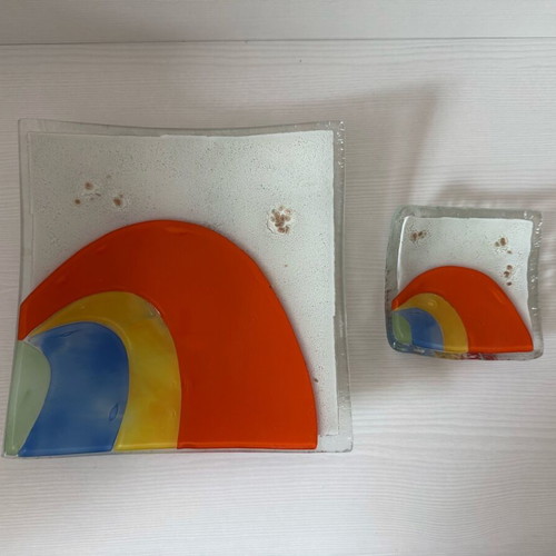 Murano decorative glass plates set new