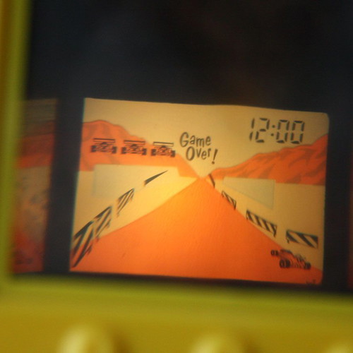 Vintage 80's electronic desktop LCD game car race new