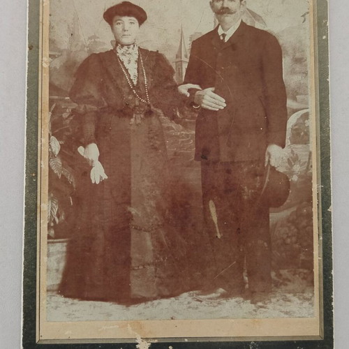 Thick cardboard photo of Nafplio early 20th century used