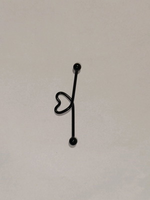 Industrial earring black like new, stainless steel